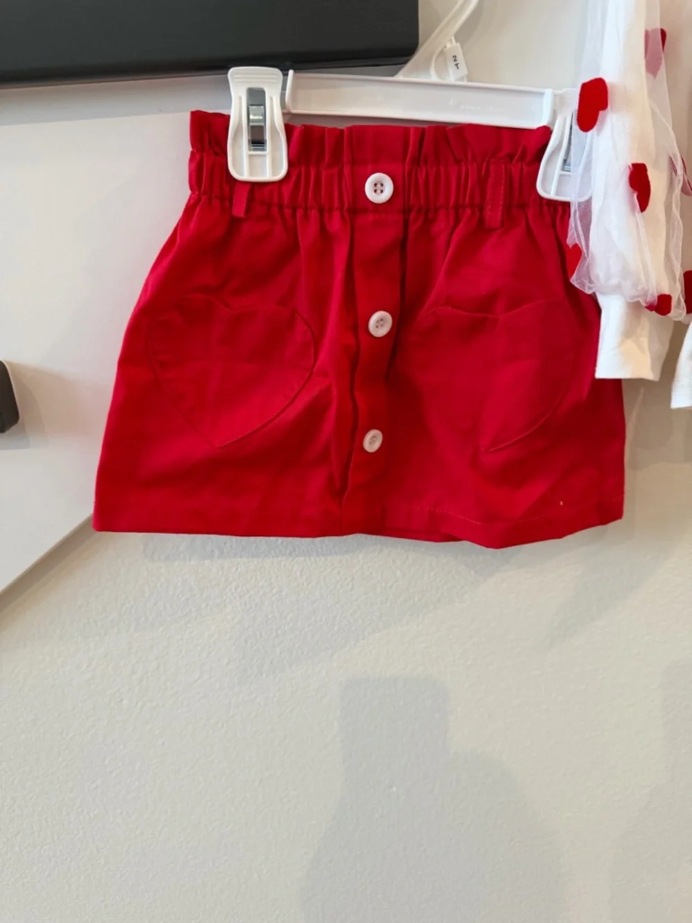 2T Red Heart Top & Skirt Set